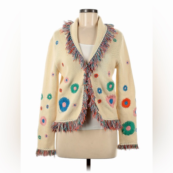 Stunning Mitawa Flower embroidered Cardigan, dream catcher, regalia, tribal  😍 - Picture 1 of 3